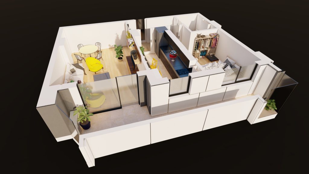 Plan apartament E3-B1-ET1-AP6, 2 camere