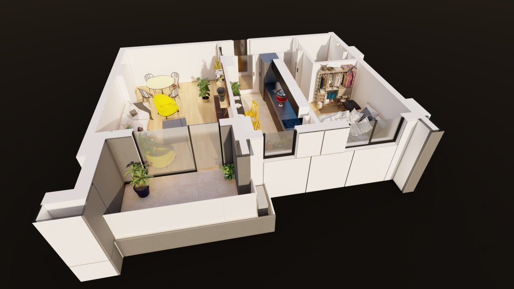 Plan apartament E3-B1-ET2-AP6, 2 camere
