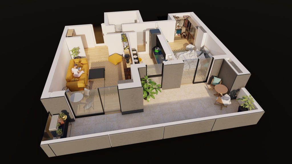 Plan apartament E3-B2-ET1-AP3, 2 camere