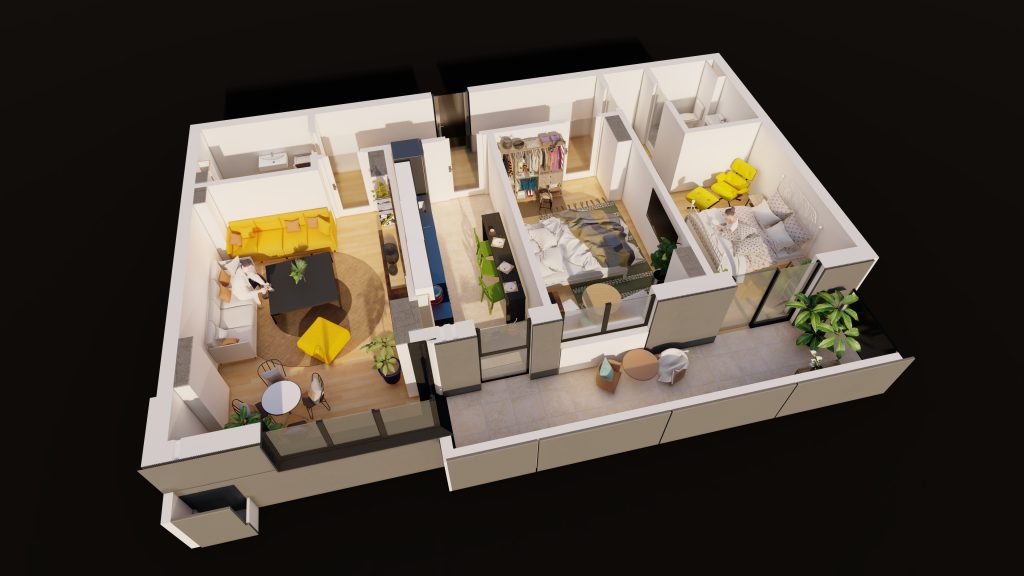 Plan apartament E3-B2-ET1-AP4, 3 camere