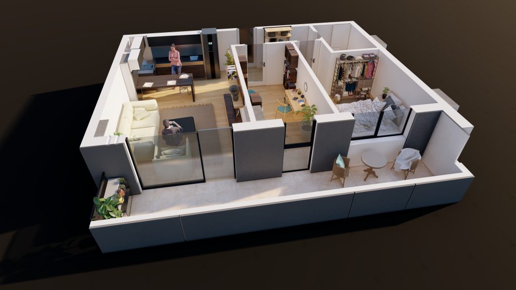 Plan apartament E3-B2-ET1-AP5, 2 camere