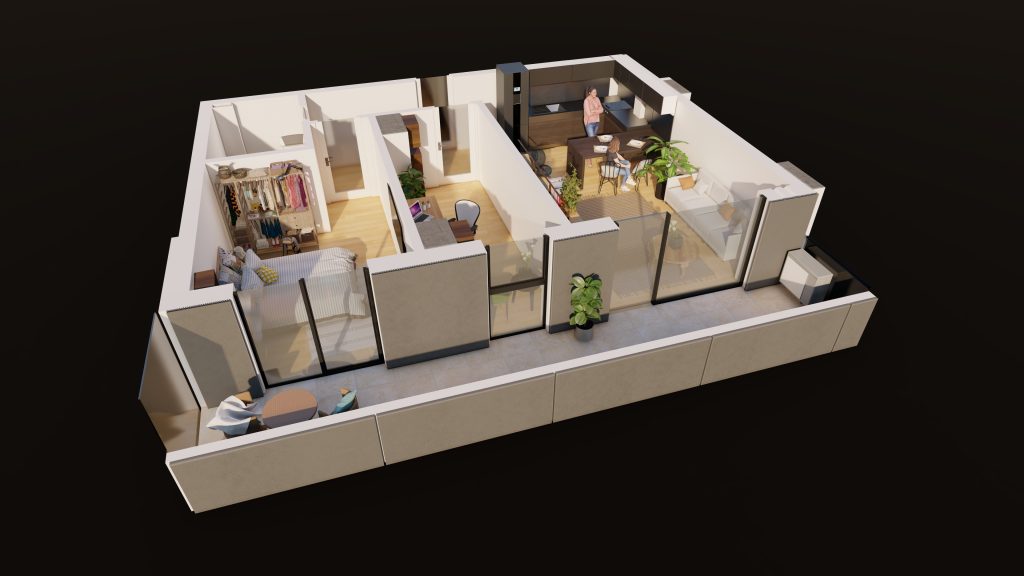 Plan apartament E3-B2-ET1-AP6, 2 camere