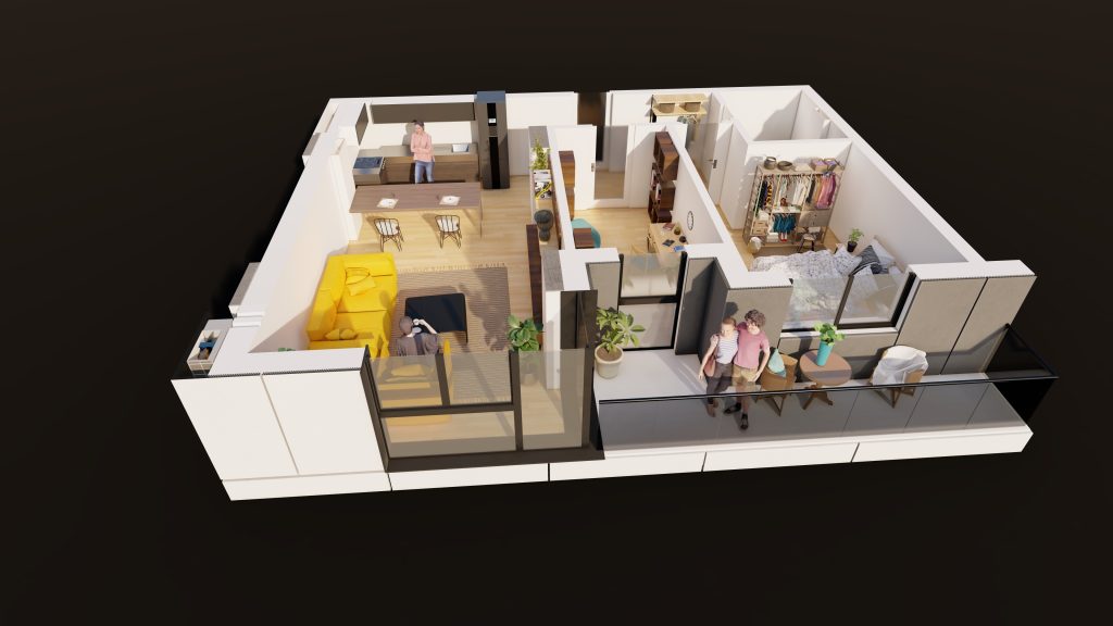 Plan apartament E3-B2-ET1-AP8, 2 camere