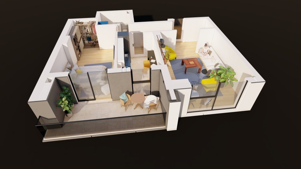 Plan apartament E3-B2-ET2-AP2, 2 camere