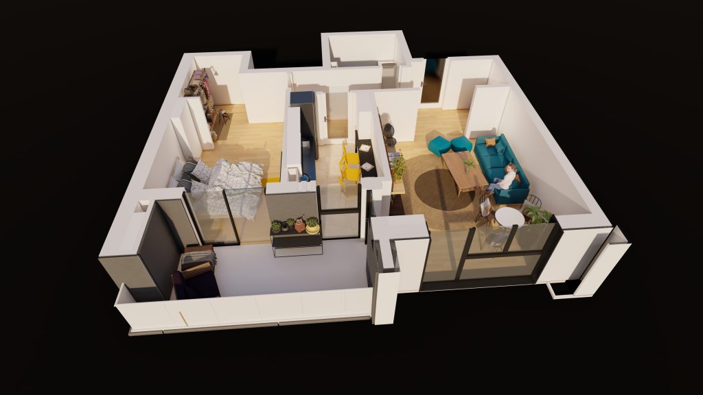 Plan apartament E3-B3-ET10-AP8, 2 camere