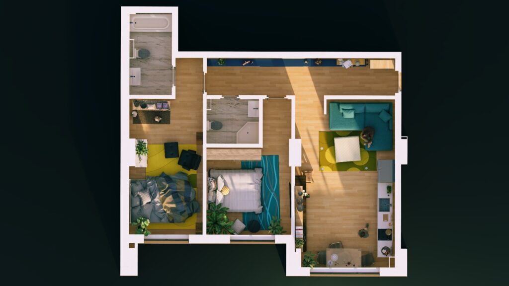 Plan apartament E3-B3-ETP-AP2, 3 camere
