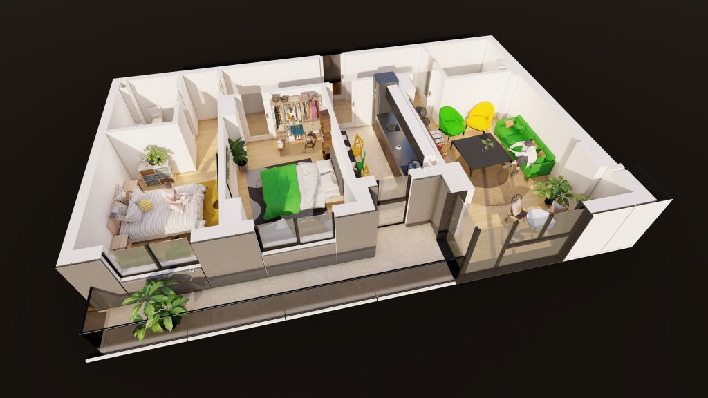 Plan apartament E3-B4-ET1-AP1, 3 camere