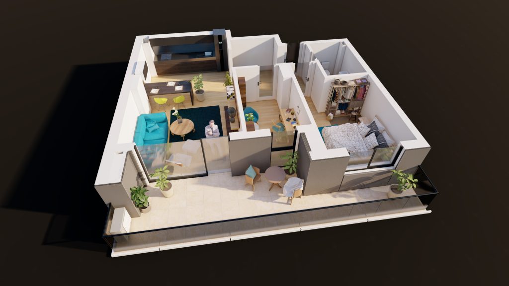 Plan apartament E3-B4-ET1-AP2, 2 camere