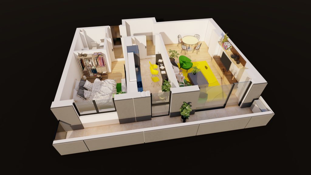 Plan apartament E3-B4-ET1-AP3, 2 camere