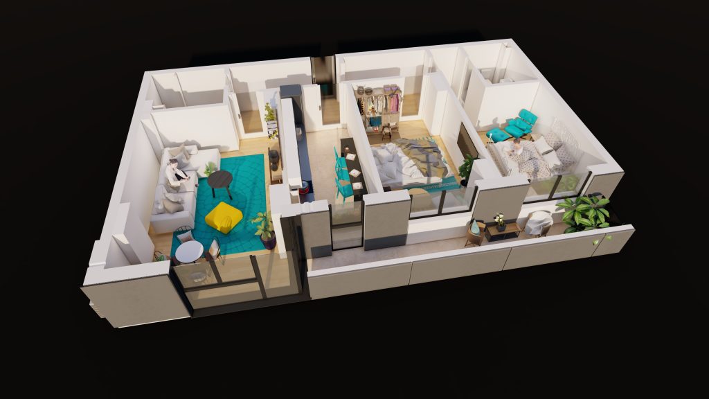 Plan apartament E3-B4-ET1-AP4, 3 camere