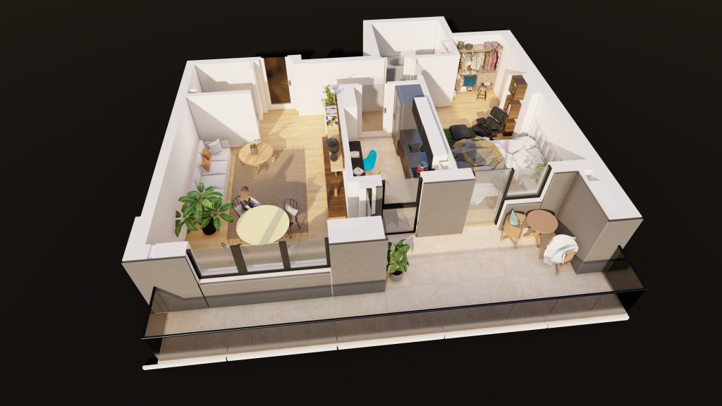 Plan apartament E3-B4-ET1-AP8, 2 camere