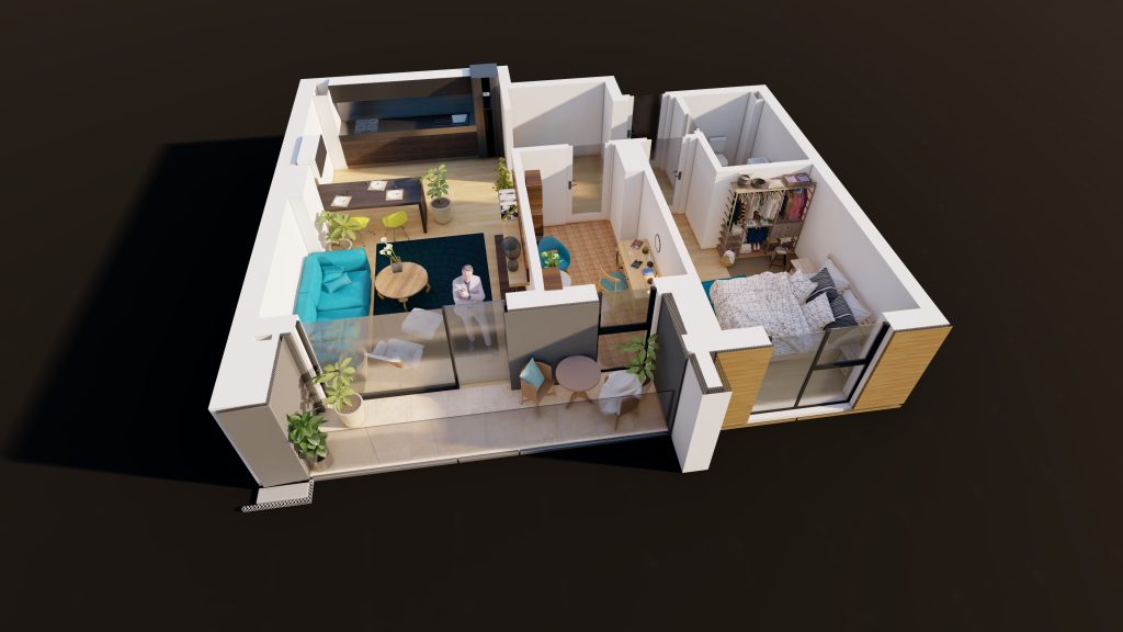 Plan apartament E3-B4-ET10-AP2, 2 camere