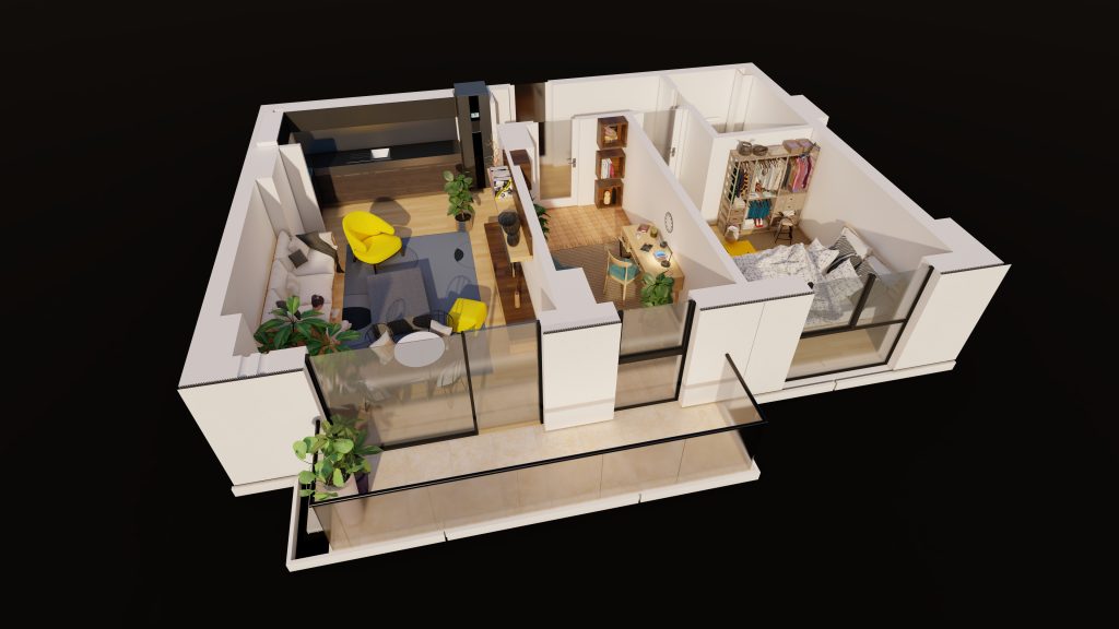 Plan apartament E3-B4-ET10-AP6, 2 camere