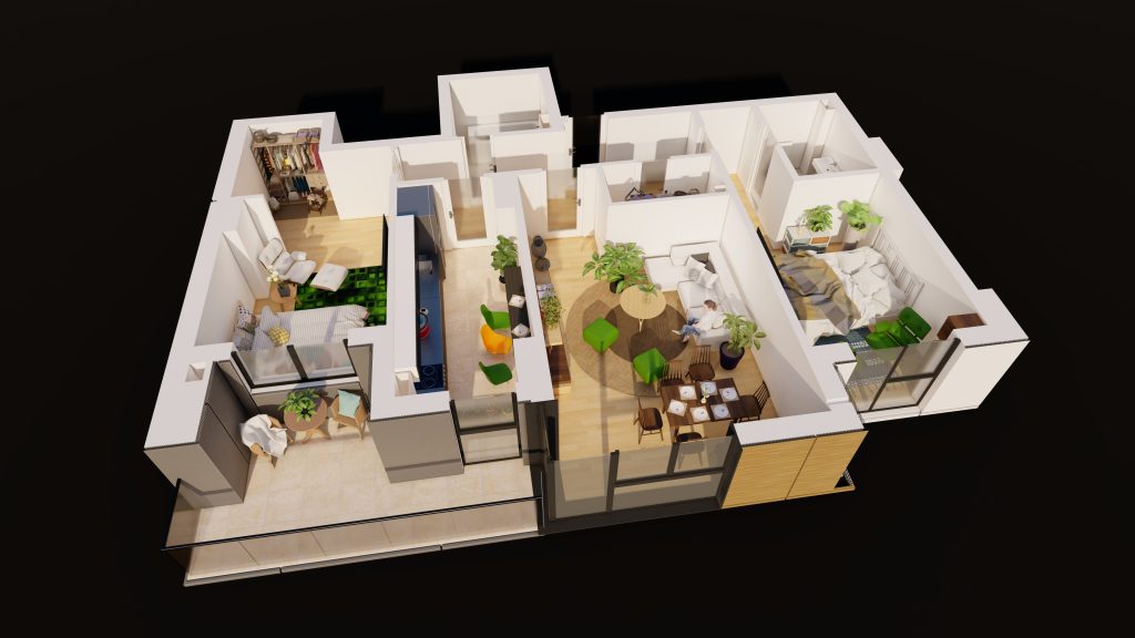 Plan apartament E3-B4-ET2-AP7, 3 camere