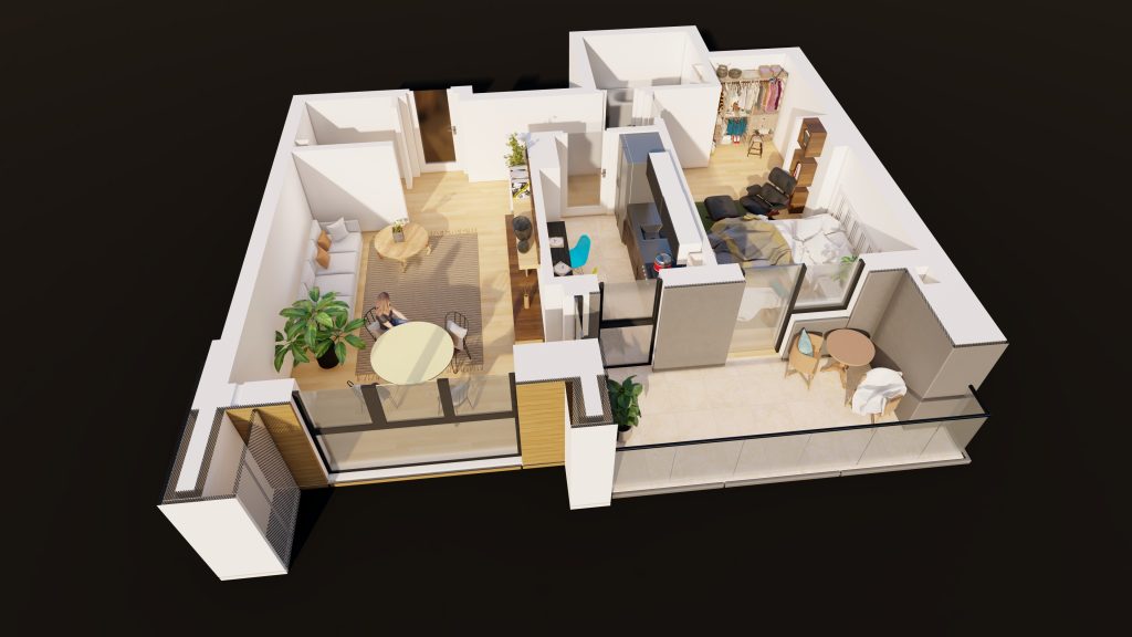 Plan apartament E3-B4-ET10-AP8, 2 camere
