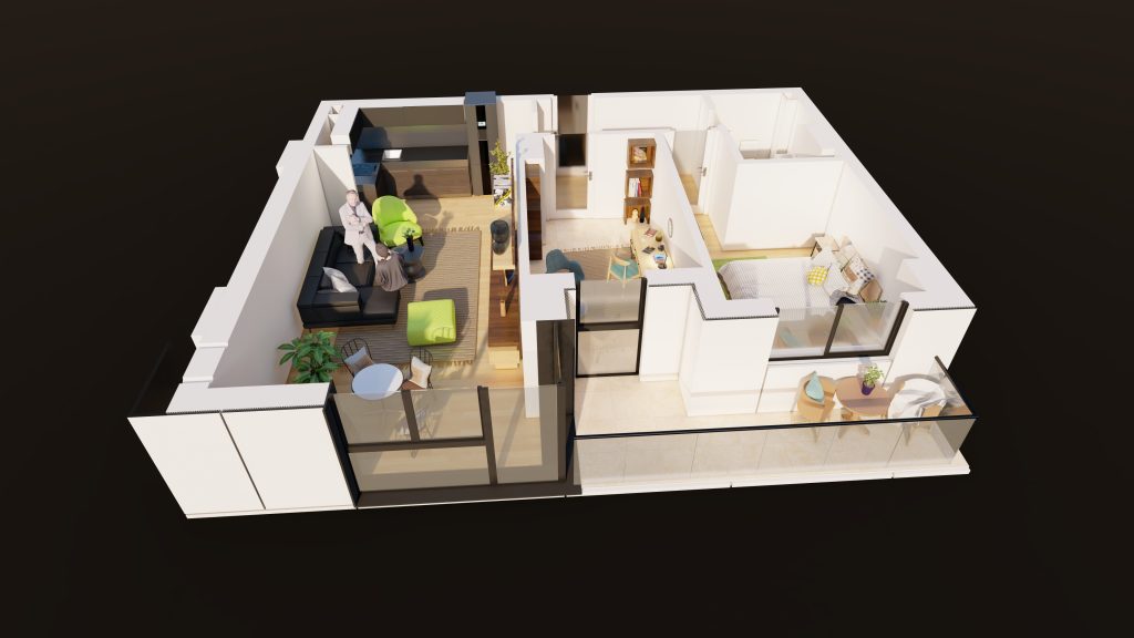 Plan apartament E3-B4-ET10-AP10, 2 camere