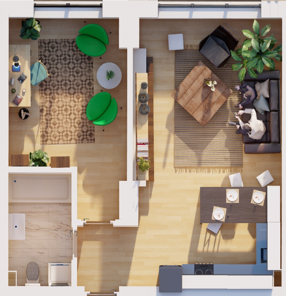 Plan apartament E3-B4-ETP-AP2, Studio