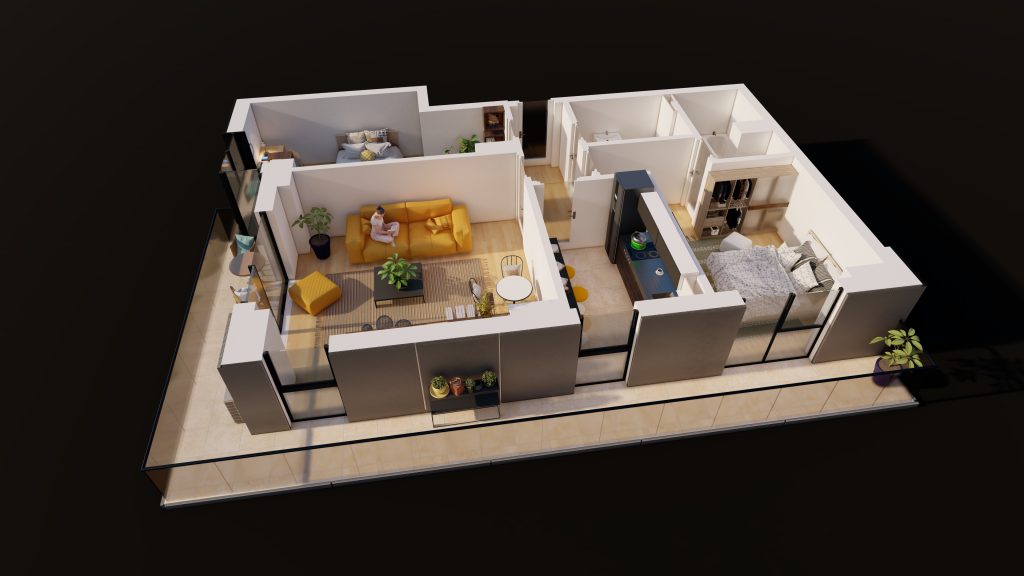 Plan apartament E3-B5-ET1-AP2, 3 camere