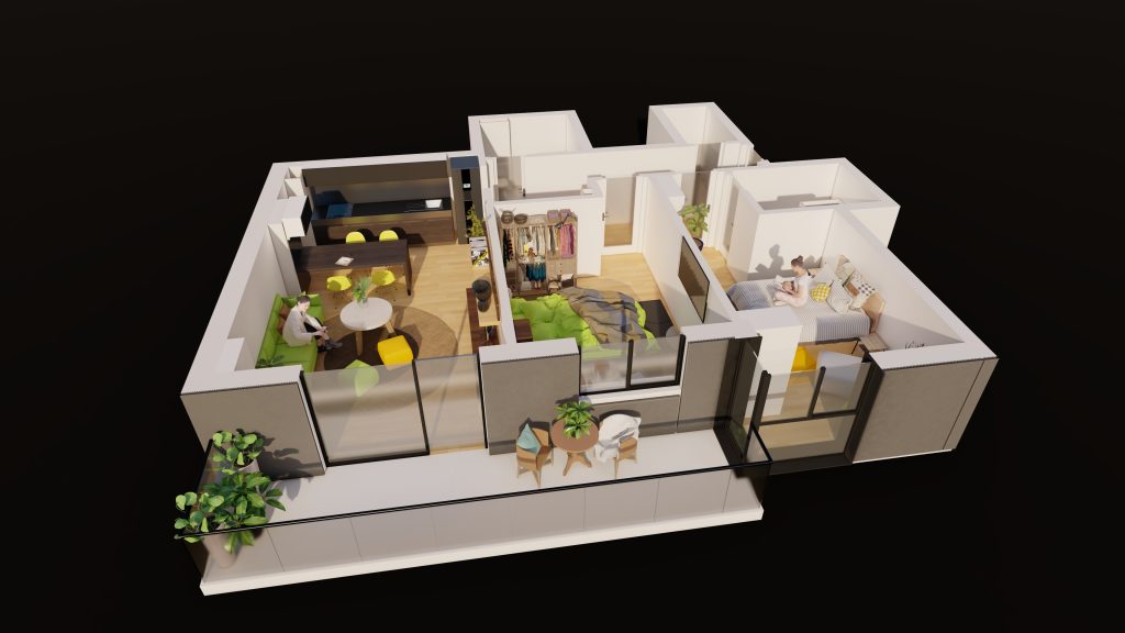Plan apartament E3-B5-ET1-AP3, 3 camere