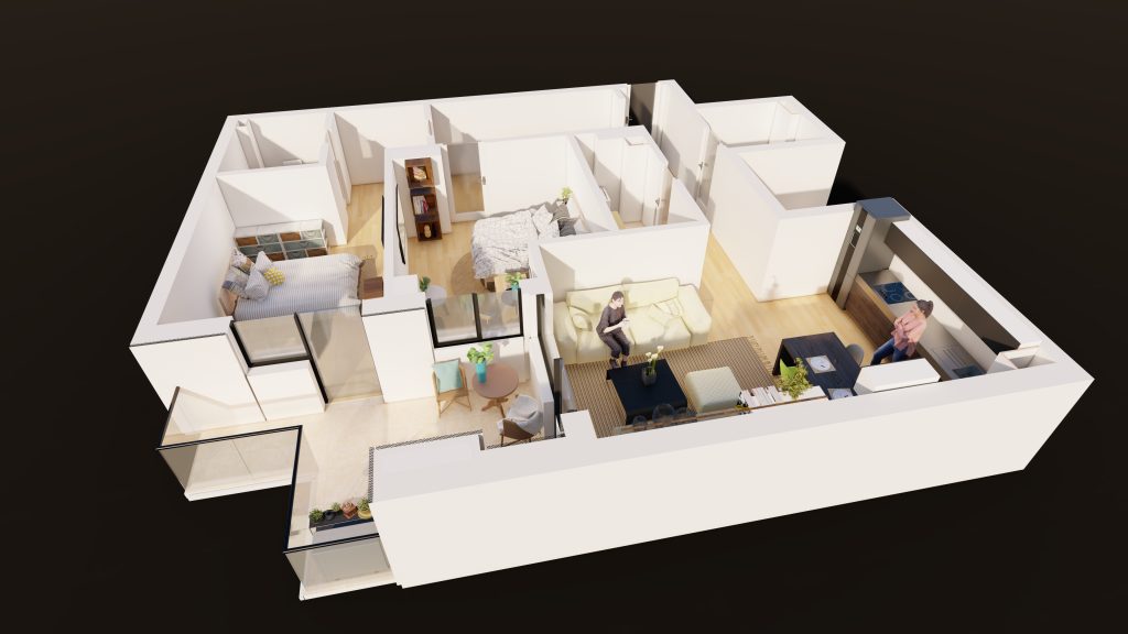 Plan apartament E3-B5-ET1-AP4, 3 camere