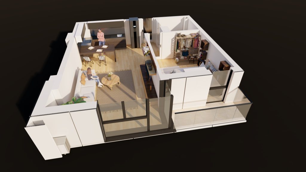 Plan apartament E3-B5-ET1-AP5, 2 camere