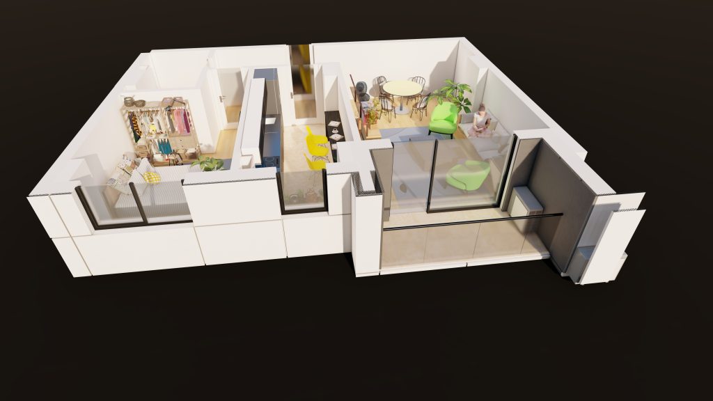 Plan apartament E3-B5-ET1-AP6, 2 camere