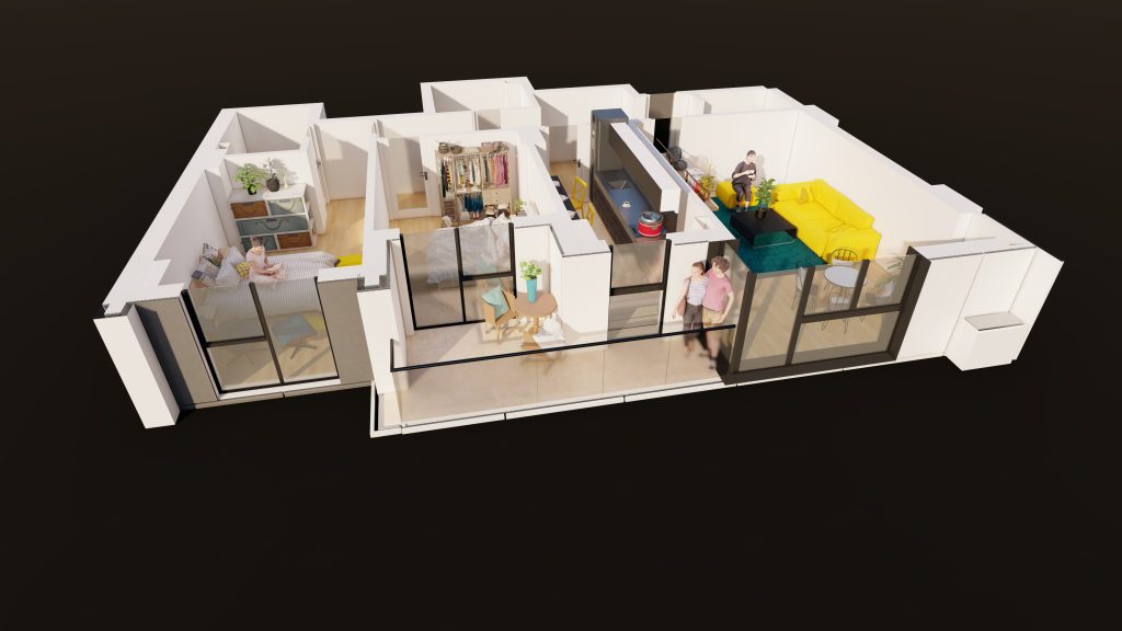 Plan apartament E3-B5-ET1-AP7, 3 camere