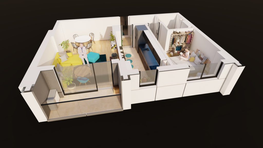 Plan apartament E3-B5-ET1-AP9, 2 camere
