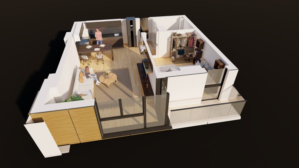 Plan apartament E3-B5-ET10-AP5, 2 camere