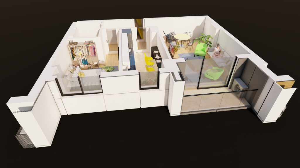 Plan apartament E3-B5-ET10-AP6, 2 camere