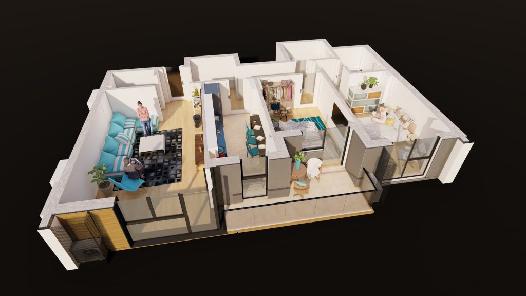 Plan apartament E3-B5-ET10-AP8, 3 camere