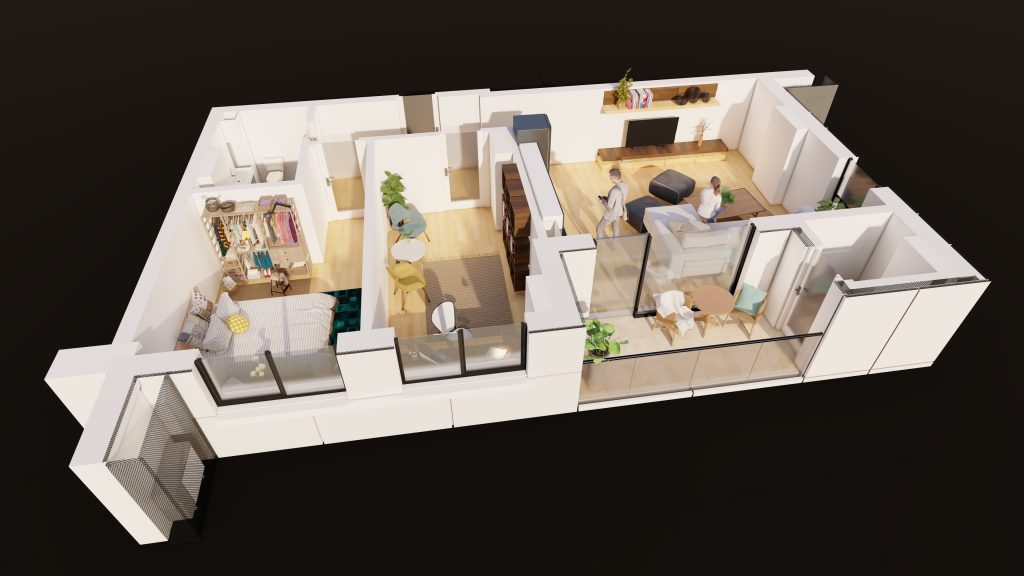 Plan apartament E3-B6-ET1-AP2, 2 camere