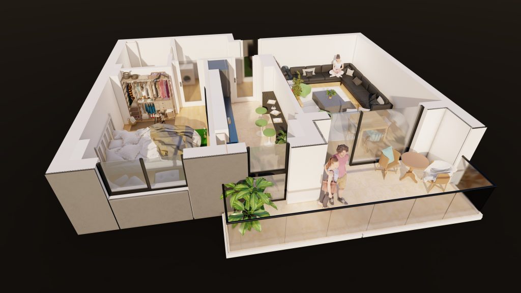 Plan apartament E3-B6-ET1-AP4, 2 camere