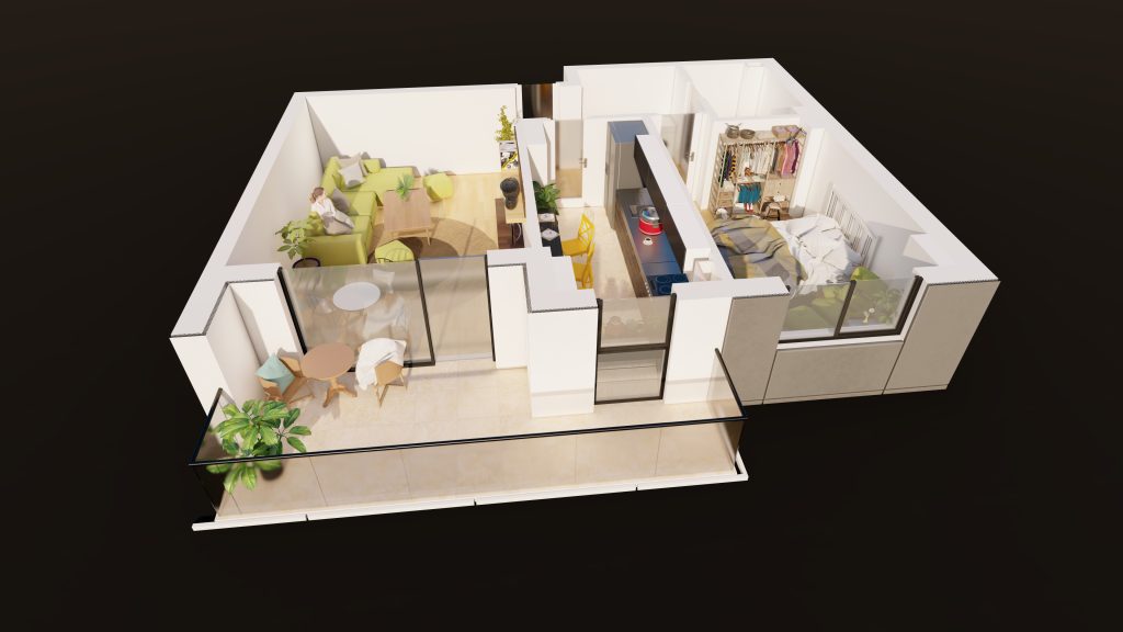 Plan apartament E3-B6-ET1-AP5, 2 camere