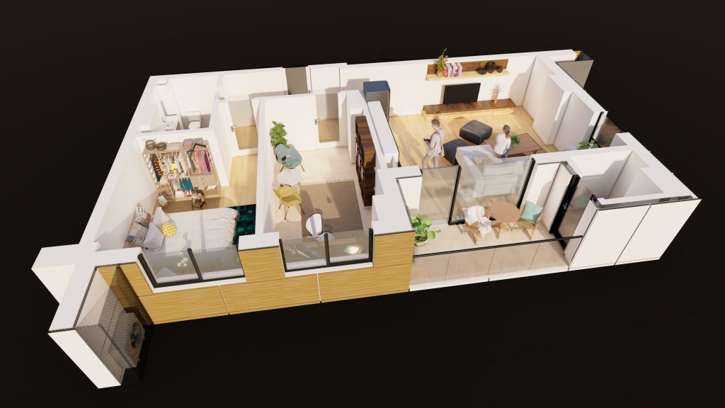 Plan apartament E3-B6-ET2-AP2, 2 camere