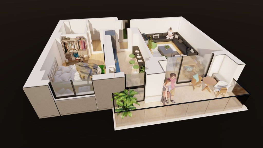 Plan apartament E3-B6-ET2-AP4, 2 camere
